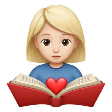 open book with a small child and heart above it sticker