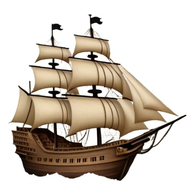 Reading Fiction: a sailing ship made of book pages floating on waves, with swashbuckling musketeers on horseback and a detective silhouette resembling Sherlock Holmes in the background. The icon should capture the adventurous and romantic spirit of classic literature. Transparent background. sticker