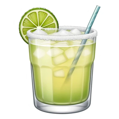 Margarita in a tumbler with a salt rim sticker