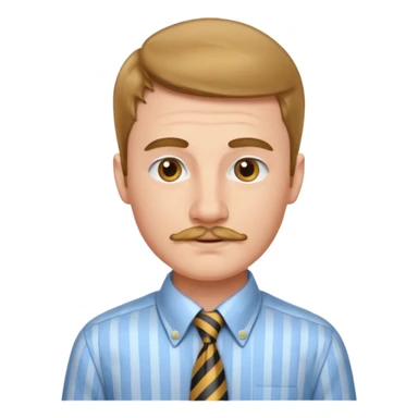 Young man with thin mustache & striped tie sticker