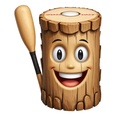Make a wood with a smiley face and a baseball baton sticker
