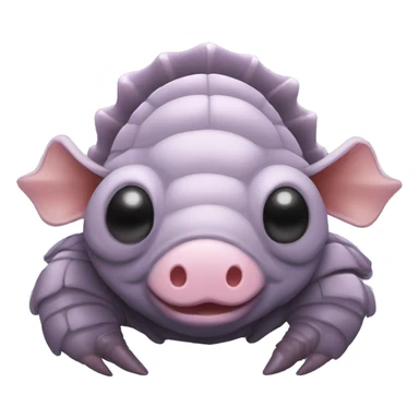Lavender gray Pig armadillo isopod lobster shrimp pig armadillo darth Vader face sticker