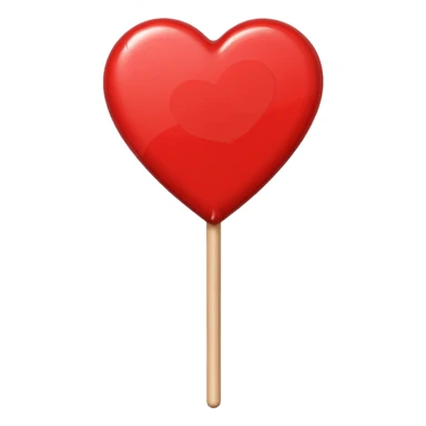 red heart-shaped lollipop on a stick sticker