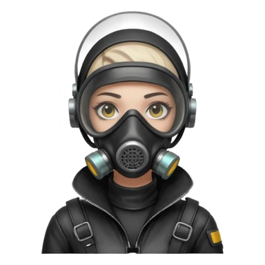 cyberpunk gasmask girl programmer buzzcut  sticker