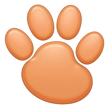 a very light pale pastel apricot pawprint sticker