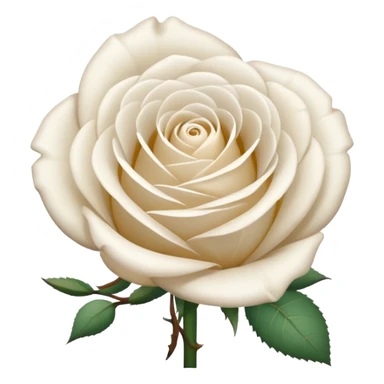 white rose, without green leaves, just flower sticker