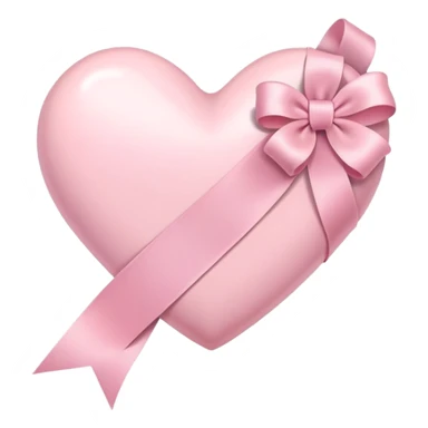 pastel pink heart with a ribbon sticker