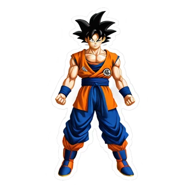 Goku doing fusion with végéta  sticker