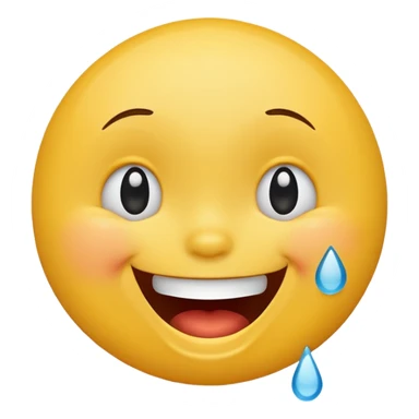 Emoji, yellow round laughing tilted head face with tears of fun sticker