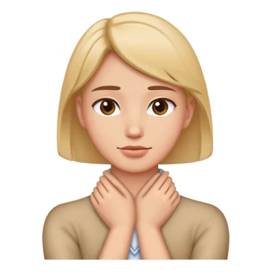 Person with hands crossed on neck sticker