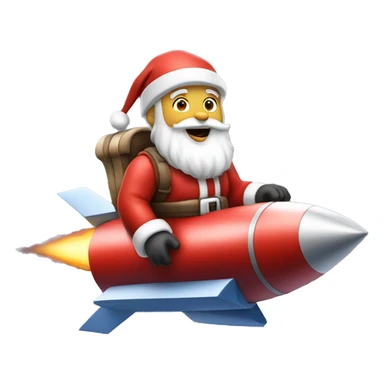 santa claus ridding a rocket sticker