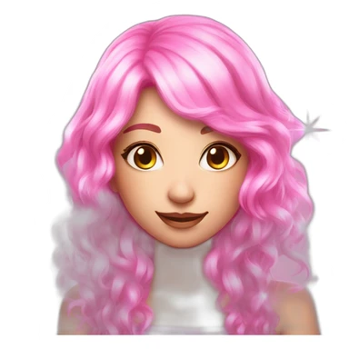 pink hair fae magic lights sticker