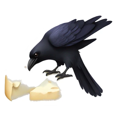 raven with a camembert in its mouth sticker
