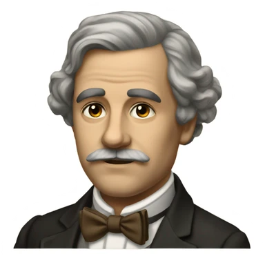 19th century brunette European writer with a bow tie sticker