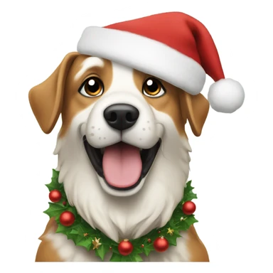 Create a Merry Christmas message with dogs celebrating the holiday in good cheer sticker