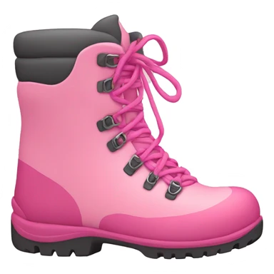 Pink hiking boots with shoe laces sticker