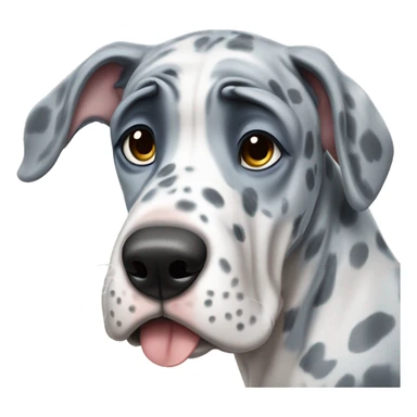 Blue Merle Great Dane crying with tears sticker