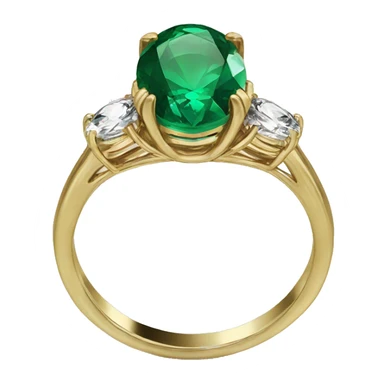 gold engagement ring oval emerald  sticker