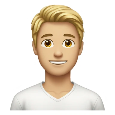 young man with brown/blonde hair, brown eyes, fit sticker