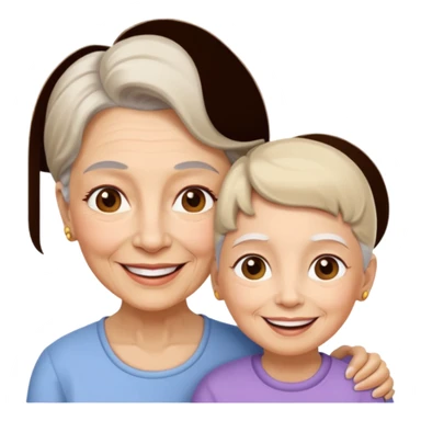 Silueta de anciana e hija sticker