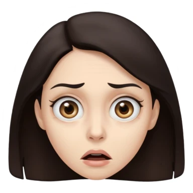 use the second emoji and make her look scared  sticker