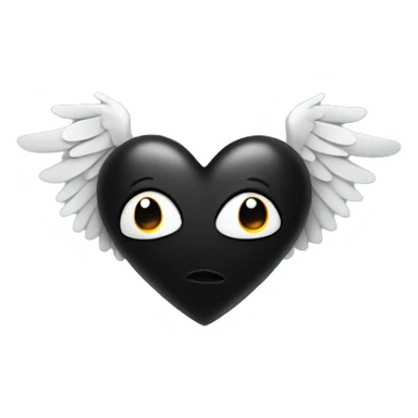 Black heart with wings sticker