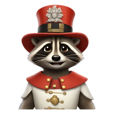 Raccoon wearing a beefeater costume sticker