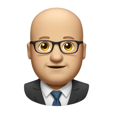 Fat balding guy with glasses  sticker