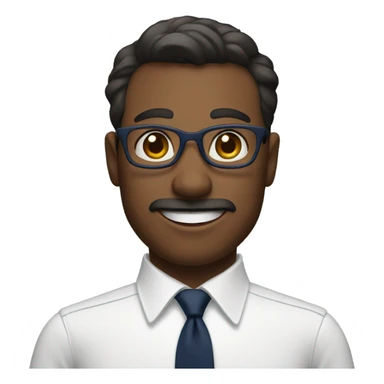 A modern man with glass white shirt and  navy blue tie waving hands sticker