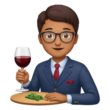 A male Italian accountant who loves red wine fishing movies wears glasses sticker