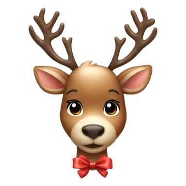 Cute reindeer with bow sticker