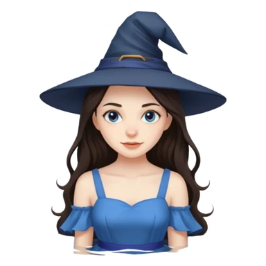 Brunette girl witch cool water sticker