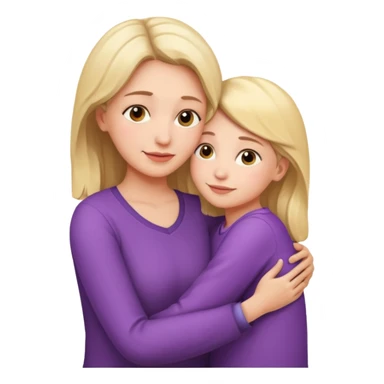 mom and daughter hugging sticker