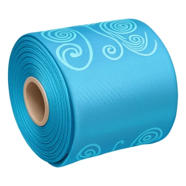 blue roll of fabric with pattern, smart fabric, high-tech textile sticker