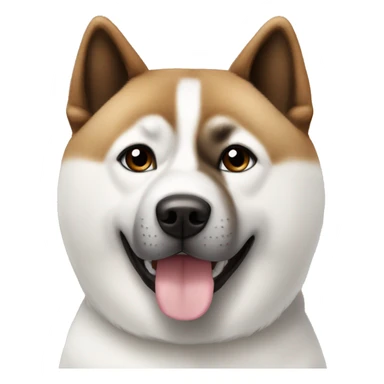 White American Akita with brown head sticker
