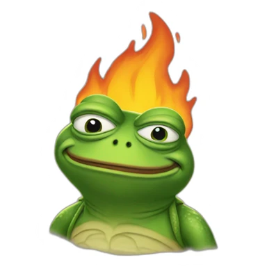 pepe the frog fire sticker