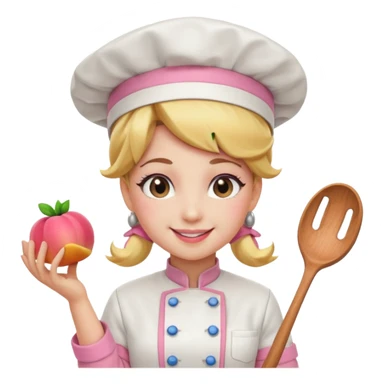 Pink chef princess peach sticker