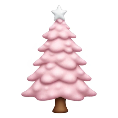 pastel pink christmas tree with snow sticker