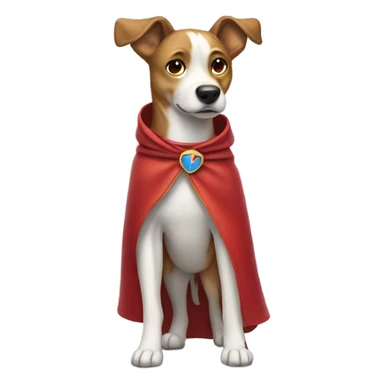 Dog wearing cape and wearing shoes sticker