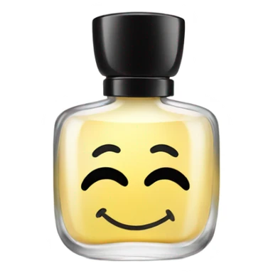 smiling perfume face with black cap sticker
