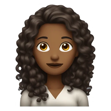pretty brown woman with long dark brown curly viking hair sticker