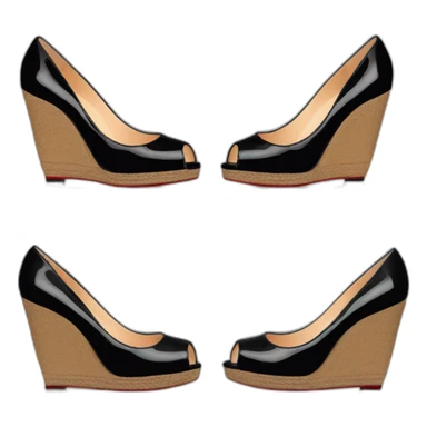 WEDGE heel LOUBOUTIN black PATENT sticker