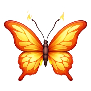 Butterfly made out of fire sticker