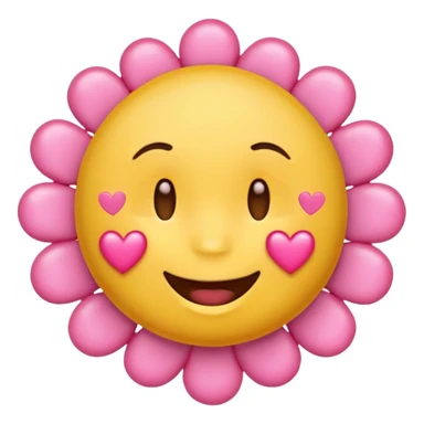 
A drooling, love-struck yellow one face emoji with floating pink hearts sticker
