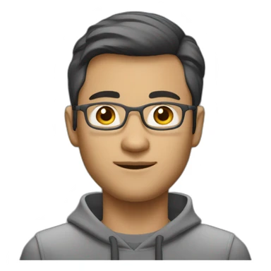 dutch/indonesian software engineer guy, around 40 years old but looks younger, very short hair, and hair still dark, light beard sticker