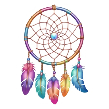 Iridescent rainbow pastel dreamcatcher sticker