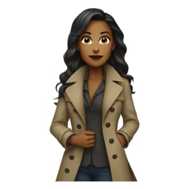 Badass women wearing a trenchcoat sticker