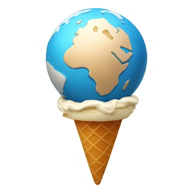 globe on icecream cone sticker