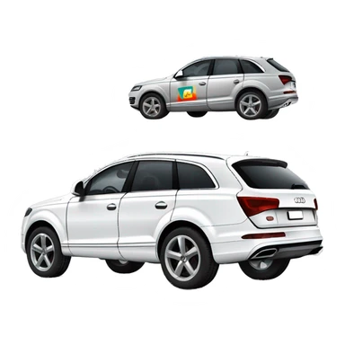Audi q7 4l white wearing Uzbek chapan and doppi  sticker