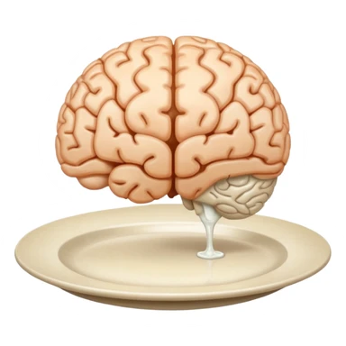 Brain on a plate next to head  sticker